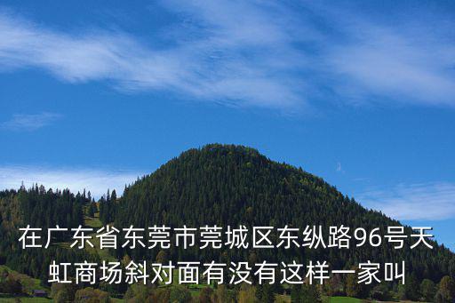 在廣東省東莞市莞城區(qū)東縱路96號天虹商場斜對面有沒有這樣一家叫