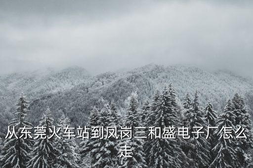 從東莞火車站到鳳崗三和盛電子廠怎么走