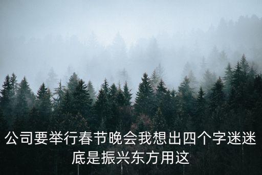 振興電白廣州聯(lián)誼會，公司要舉行春節(jié)晚會我想出四個字迷迷底是振興東方用這