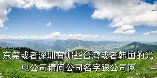 東莞或者深圳有哪些臺灣或者韓國的光電公司請問公司名字跟公司網