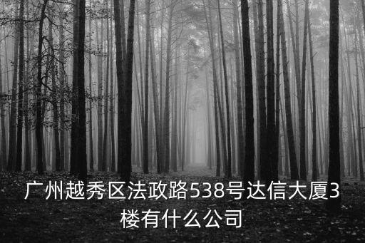 廣州越秀區(qū)法政路538號達信大廈3樓有什么公司