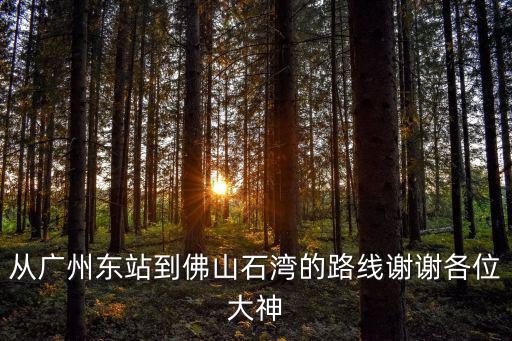 從廣州東站到佛山石灣的路線謝謝各位大神