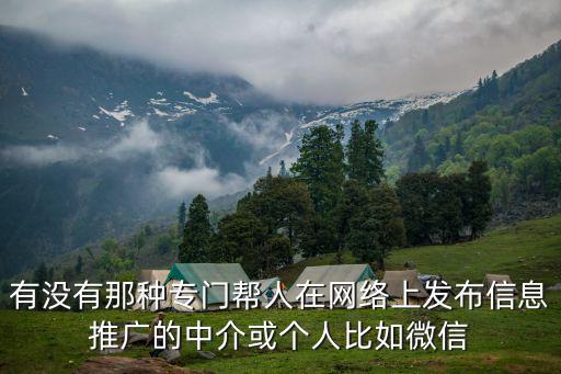 東莞競價招聘，有沒有那種專門幫人在網絡上發布信息推廣的中介或個人比如微信