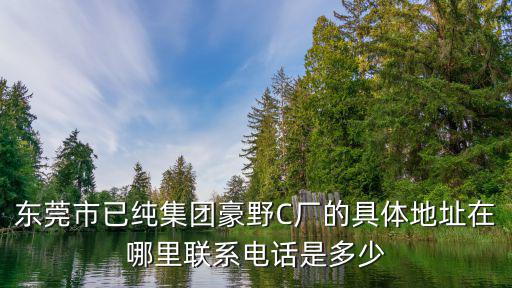 東莞c型碳性電池廠，東莞市已純集團(tuán)豪野C廠的具體地址在哪里聯(lián)系電話是多少