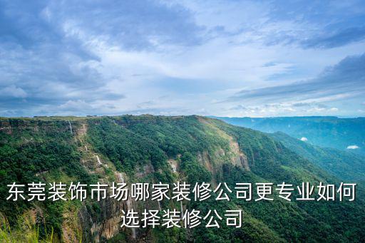 東莞裝飾市場哪家裝修公司更專業如何選擇裝修公司