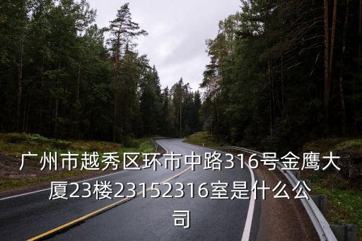 廣州市越秀區(qū)環(huán)市中路316號金鷹大廈23樓23152316室是什么公司