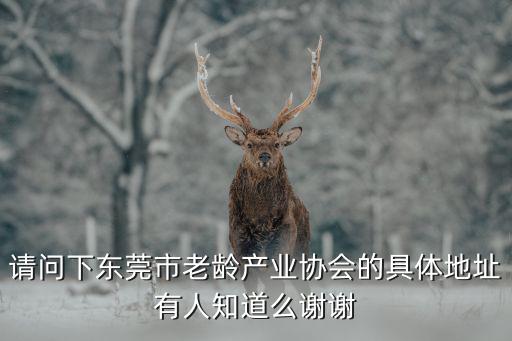 請問下東莞市老齡產(chǎn)業(yè)協(xié)會的具體地址有人知道么謝謝