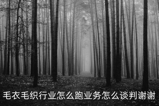 毛衣毛織行業(yè)怎么跑業(yè)務(wù)怎么談判謝謝