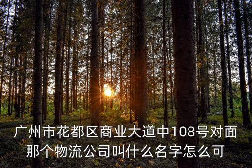廣州市花都區(qū)商業(yè)大道中108號對面那個物流公司叫什么名字怎么可