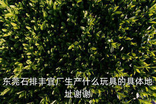 東莞石排豐宜廠生產(chǎn)什么玩具的具體地址謝謝