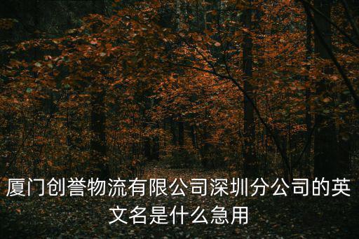 廈門創(chuàng)譽物流有限公司深圳分公司的英文名是什么急用