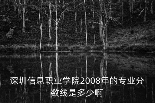 深圳信息職業(yè)學(xué)院2008年的專業(yè)分?jǐn)?shù)線是多少啊