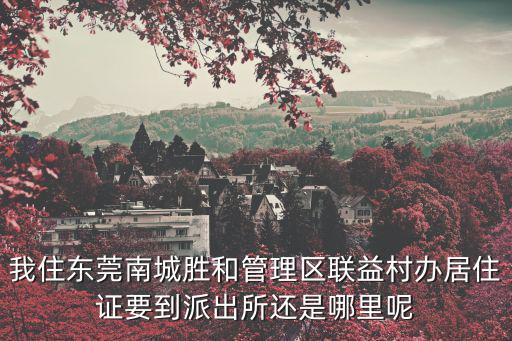 我住東莞南城勝和管理區(qū)聯(lián)益村辦居住證要到派出所還是哪里呢