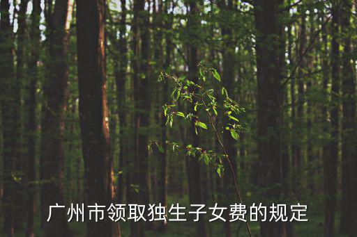 廣州市領(lǐng)取獨(dú)生子女費(fèi)的規(guī)定
