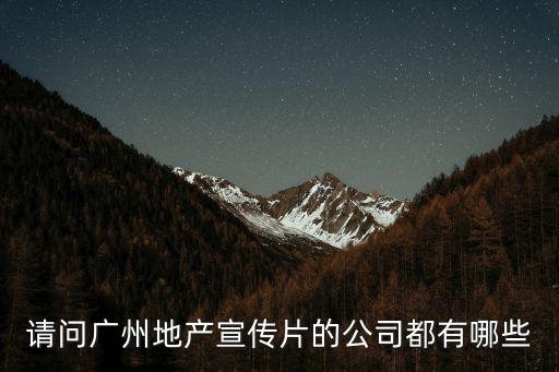 請(qǐng)問(wèn)廣州地產(chǎn)宣傳片的公司都有哪些