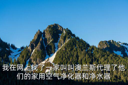 我在網上找了一家叫叫澳蘭斯代理了他們的家用空氣凈化器和凈水器
