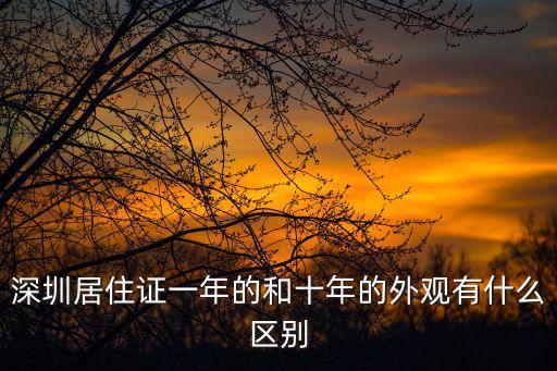 深圳居住證一年的和十年的外觀有什么區別