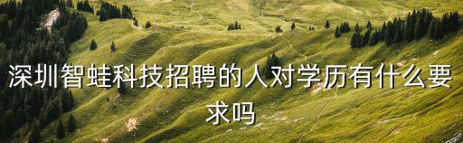 深圳智蛙科技招聘的人對(duì)學(xué)歷有什么要求嗎