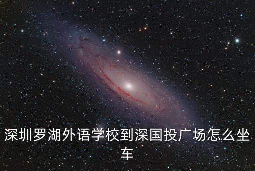 深圳羅湖外語學校到深國投廣場怎么坐車