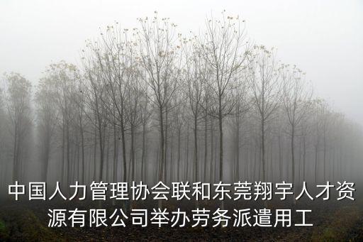 中國人力管理協(xié)會聯(lián)和東莞翔宇人才資源有限公司舉辦勞務派遣用工