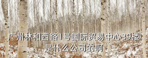 廣州林和西路1號國際貿易中心39樓是什么公司的啊