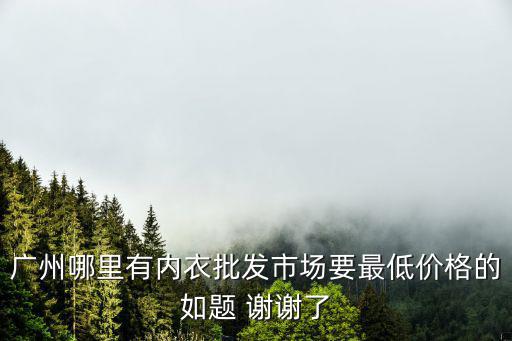 廣州哪里有內衣批發市場要最低價格的如題 謝謝了