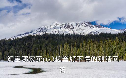 淘寶哪家賣(mài)ps3信譽(yù)好不懂的別瞎回答