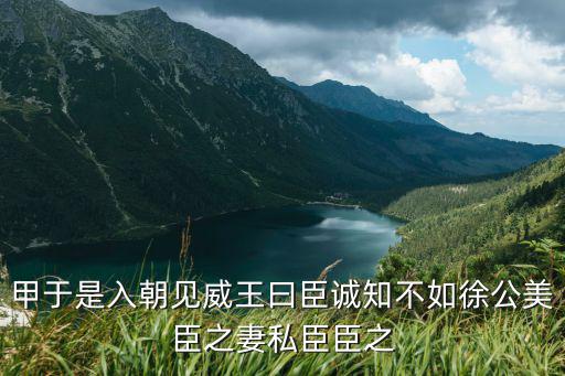 甲于是入朝見(jiàn)威王曰臣誠(chéng)知不如徐公美臣之妻私臣臣之