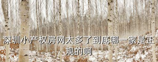 深圳小產權房網太多了到底哪一家是正規的啊