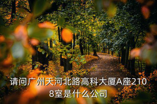 請(qǐng)問廣州天河北路高科大廈A座2108室是什么公司
