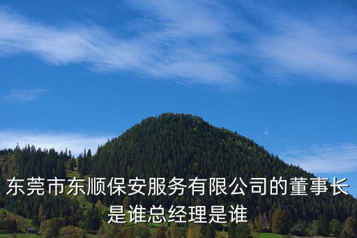 東莞市東順保安服務有限公司的董事長是誰總經理是誰