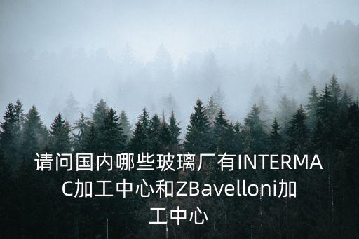廣州輕工工貿集團有限公司 招聘，請問國內哪些玻璃廠有INTERMAC加工中心和ZBavelloni加工中心