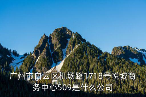 廣州市白云區機場路1718號悅城商務中心509是什么公司