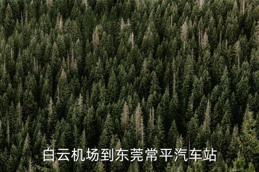 白云機場到東莞常平汽車站