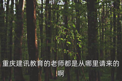 重慶建訊教育的老師都是從哪里請來的啊