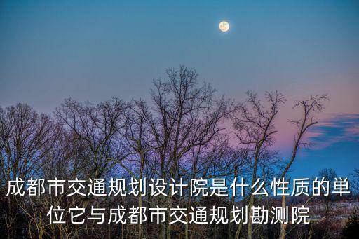成都市交通發展戰略研究院，四川省交通廳交通勘察設計研究院和公路規劃勘察設計研究院哪個單