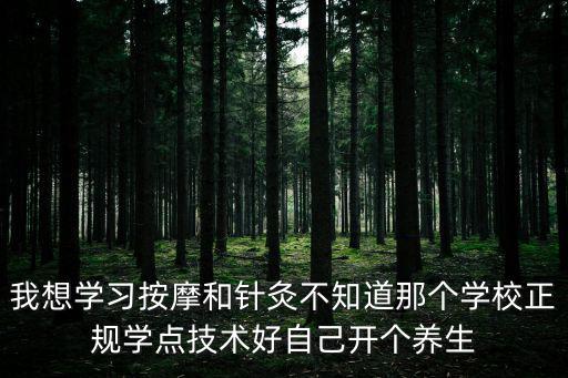 我想學習按摩和針灸不知道那個學校正規學點技術好自己開個養生