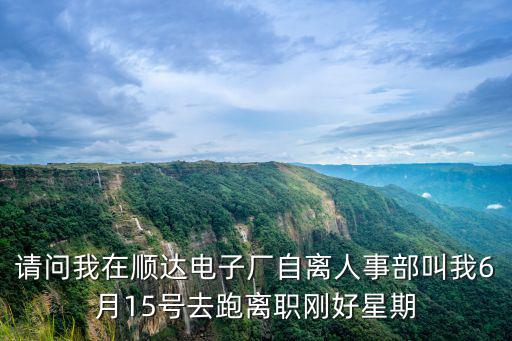 請問我在順達電子廠自離人事部叫我6月15號去跑離職剛好星期