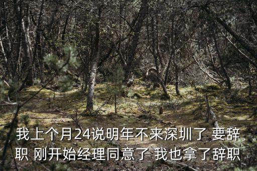 我上個月24說明年不來深圳了 要辭職 剛開始經(jīng)理同意了 我也拿了辭職