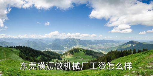 東莞橫瀝做機械廠工資怎么樣