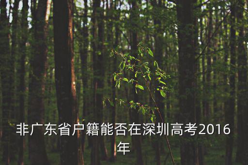 深圳異地高考2016年政策，非廣東省戶籍能否在深圳高考2016年