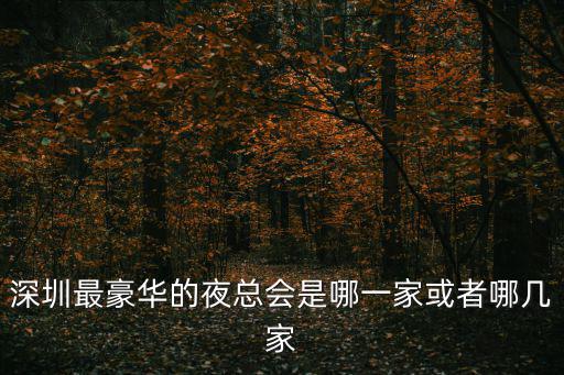 深圳最豪華的夜總會(huì)是哪一家或者哪幾家