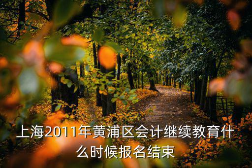 上海2011年黃浦區(qū)會(huì)計(jì)繼續(xù)教育什么時(shí)候報(bào)名結(jié)束