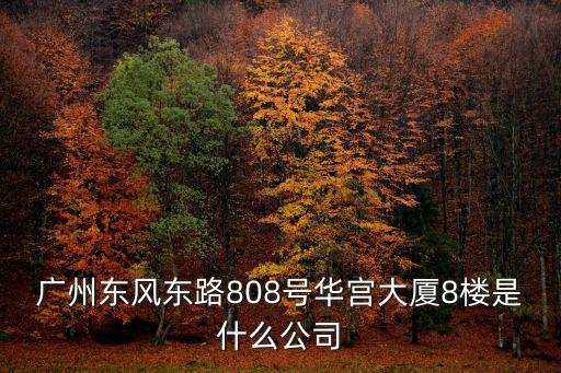 廣州東風東路808號華宮大廈8樓是什么公司