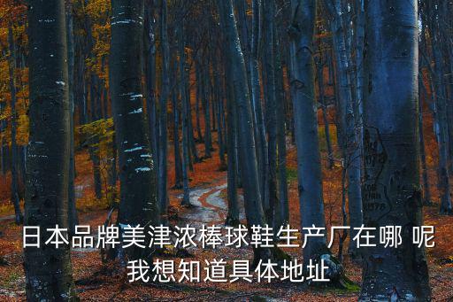 日本品牌美津濃棒球鞋生產(chǎn)廠在哪 呢 我想知道具體地址