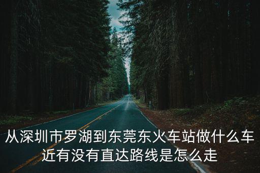 從深圳市羅湖到東莞東火車站做什么車近有沒有直達路線是怎么走