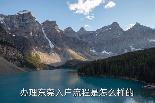 辦理東莞入戶流程是怎么樣的