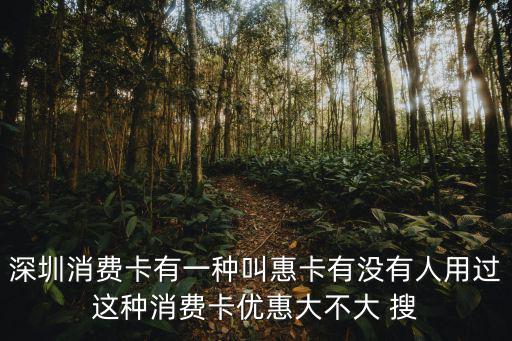 深圳消費(fèi)卡有一種叫惠卡有沒(méi)有人用過(guò)這種消費(fèi)卡優(yōu)惠大不大 搜