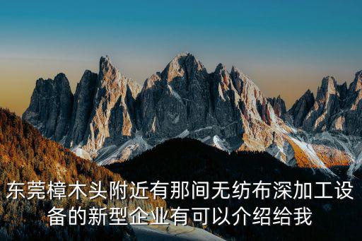 東莞樟木頭附近有那間無紡布深加工設備的新型企業有可以介紹給我