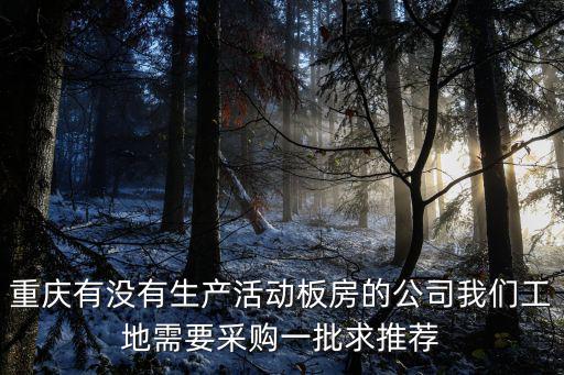 重慶有沒有生產活動板房的公司我們工地需要采購一批求推薦